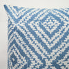Hand-Woven Blue & White Boho Moroccan Decorative Throw Pillow - 17x17